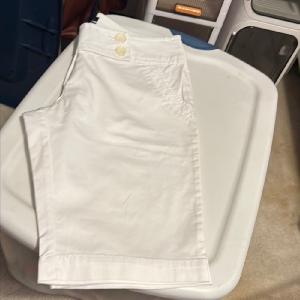 Chic White Shorts with Button Accents